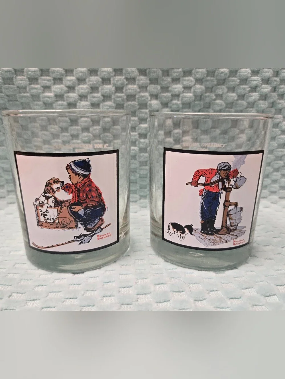 Norman Rockwell Glass Tumbler Set